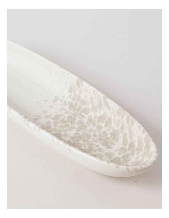 Hinterland Oval Bowl in White/Taupe