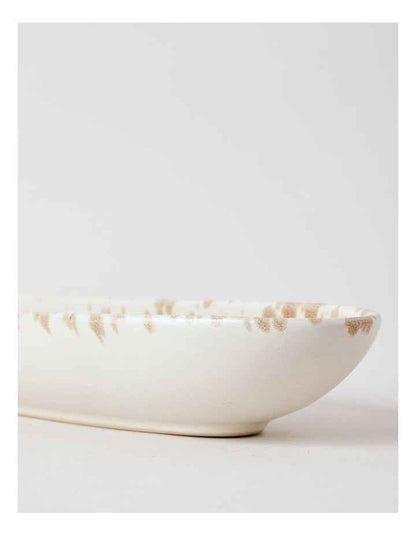 Hinterland Oval Bowl in White/Earth