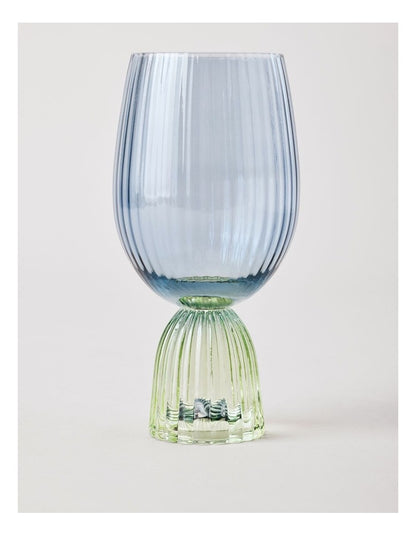 Pastel Brights Wine Glass Set of 2 in Blue/Green