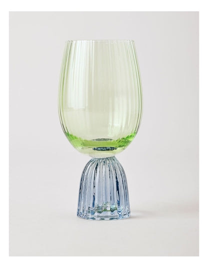 Pastel Brights Wine Glass Set of 2 in Green/Blue