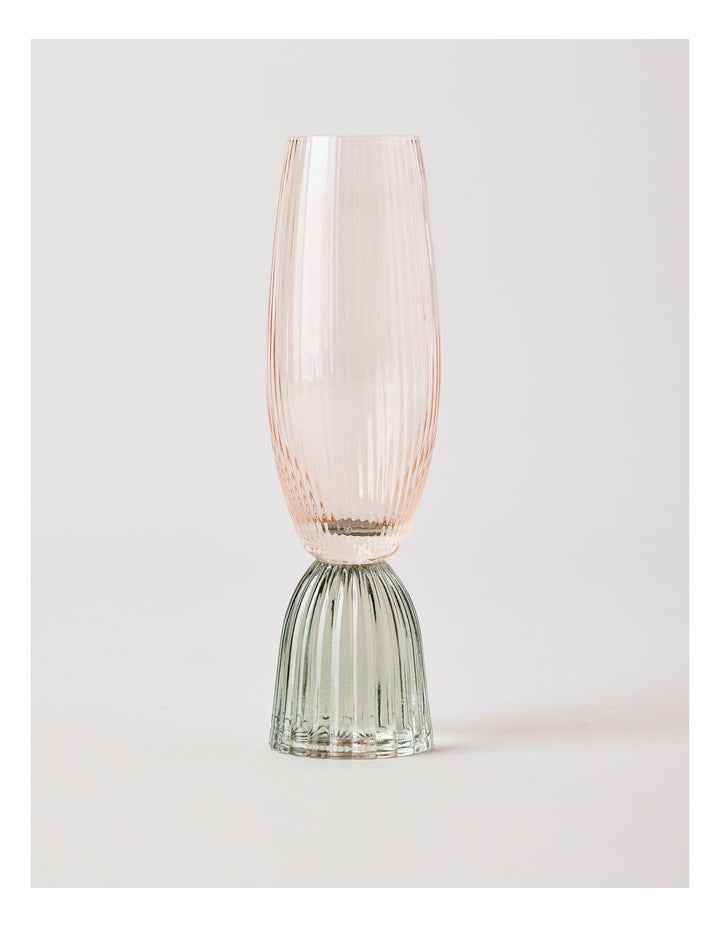 Pastel Brights Champagne Flute Pink/Green Set of 2