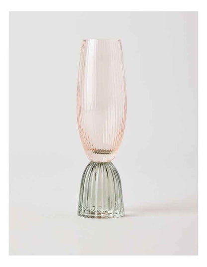 Pastel Brights Champagne Flute Pink/Green Set of 2