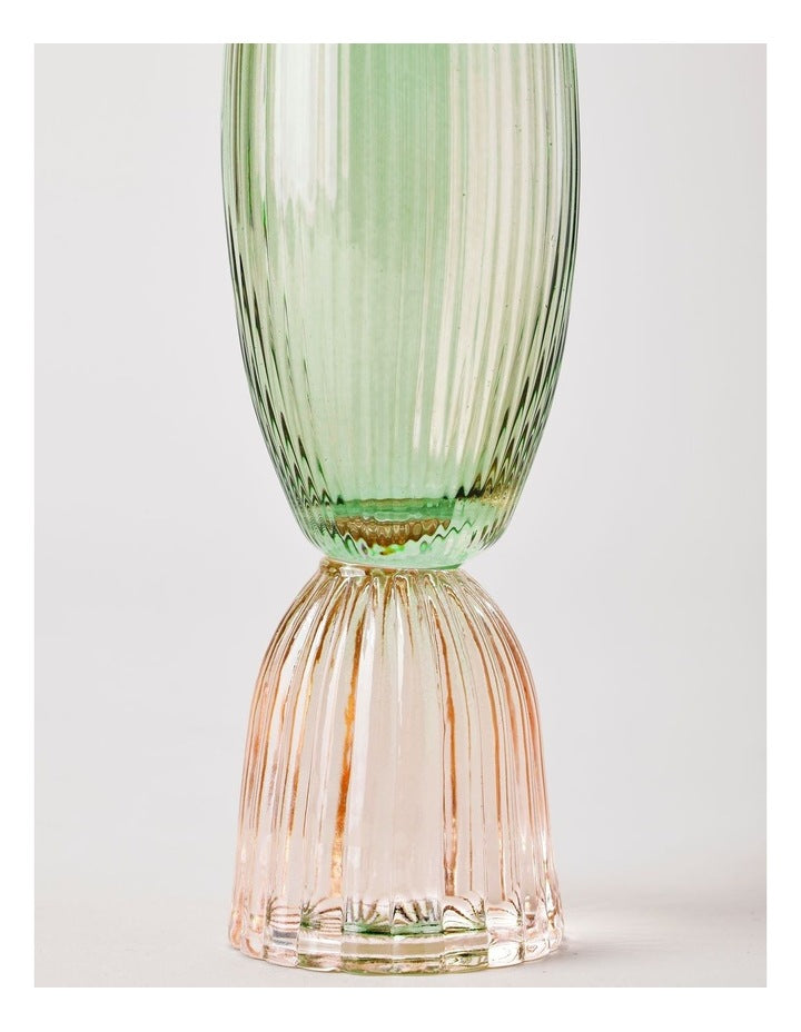 Pastel Brights Champagne Flute Set of 2 in Green/Pink