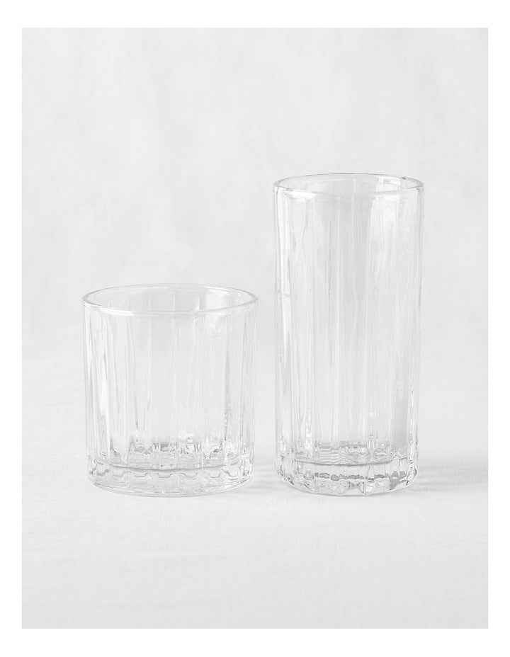 Linear Highball & Tumbler Set of 12 in Clear