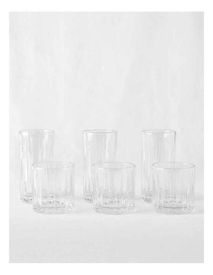 Linear Highball & Tumbler Set of 12 in Clear