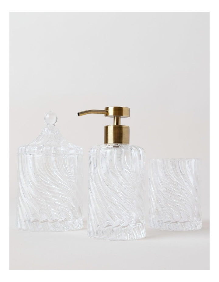Swirl Glass Soap Dispenser in Clear