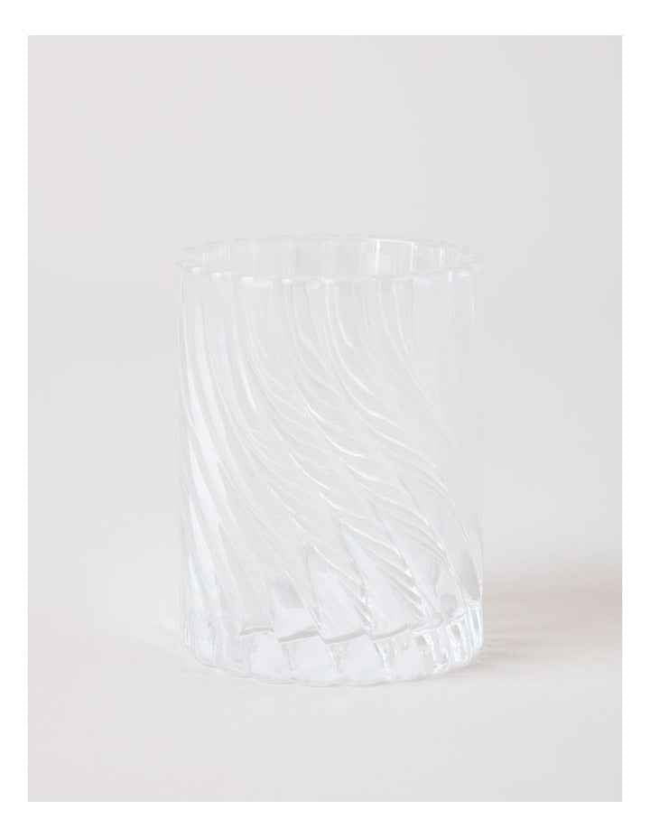 Swirl Glass Cotton Jar in Clear