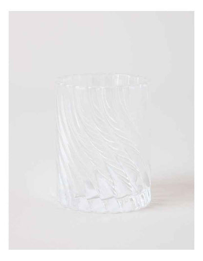 Swirl Glass Cotton Jar in Clear