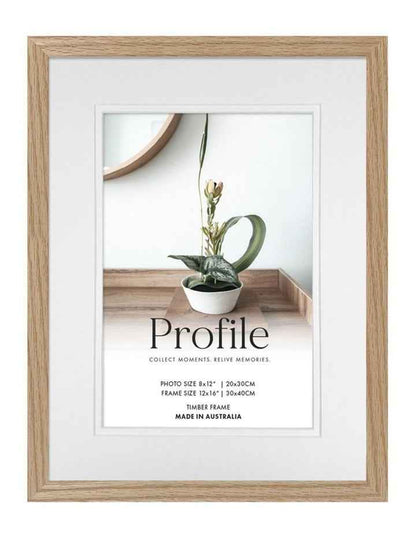 Australian Made Timber Photo Frame 12x16"/8x12" in Natural Oak