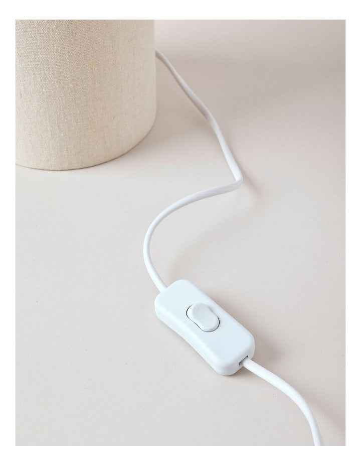 Alma Linen Look Table Lamp 45cm in White