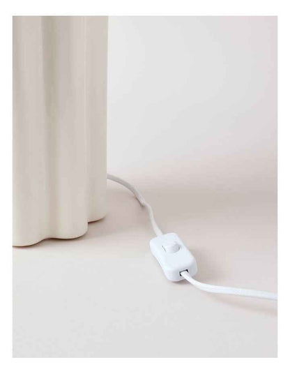 Riley Scallop Column Table Lamp 50cm in White