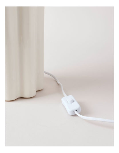 Riley Scallop Column Table Lamp 50cm in White