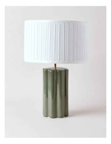 Riley Scallop Column Table Lamp 50cm in Green