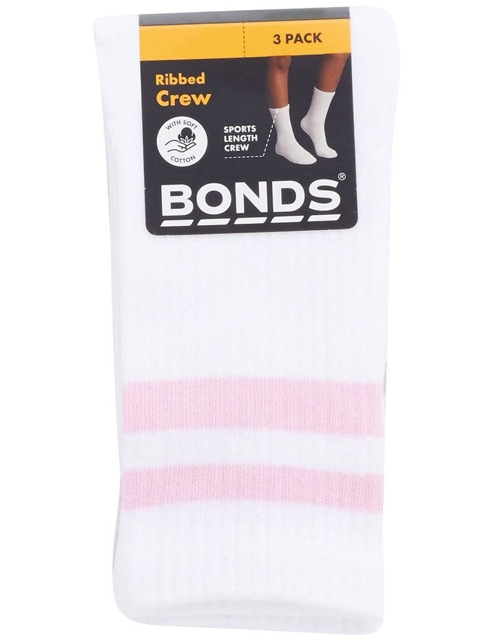 Rib Crew Socks 3 Pack In Multi