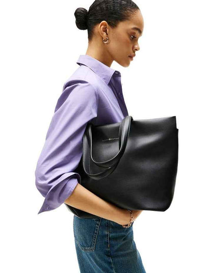 Logo Tape Tote Bag in Black