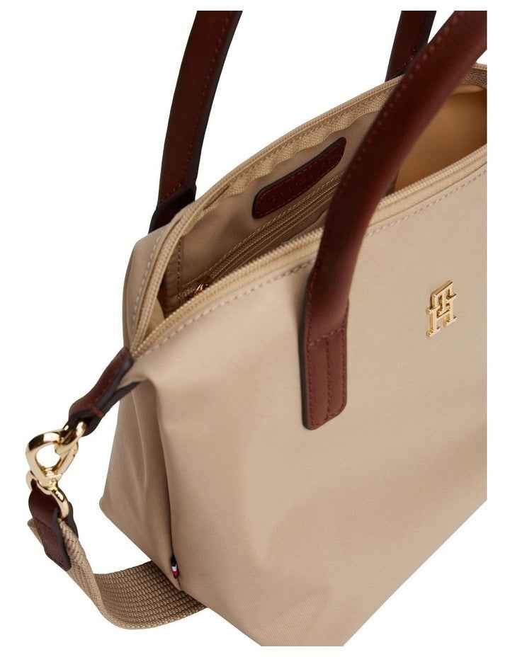 Webbing Crossbody Tote Bag in Beige