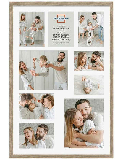 Premium Collage Photo Frame 20x30" (9 Photos) in Natural