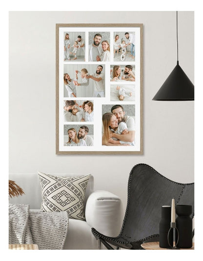 Premium Collage Photo Frame 20x30" (9 Photos) in Natural