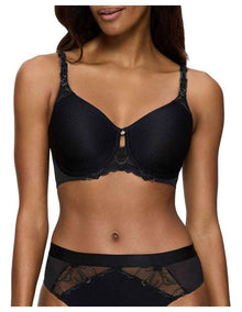 Wild Azalea Floral Minimiser Bra in Black