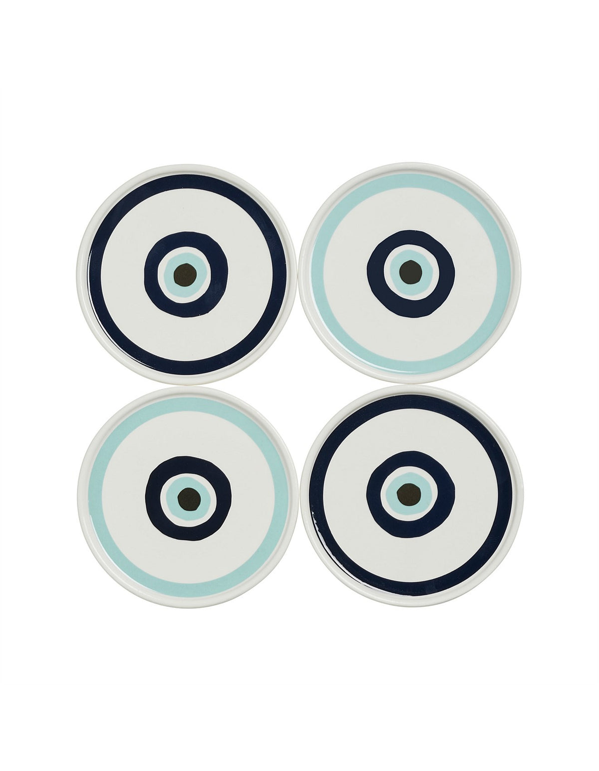 Evil Eye 10cm Set of 4 New Bone China Coasters Multi