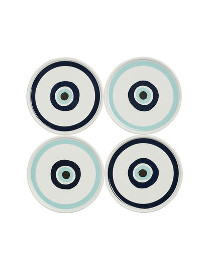 Evil Eye 10cm Set of 4 New Bone China Coasters Multi