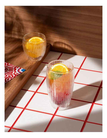 Pavina Double Wall with Ribs 450ml in Clear