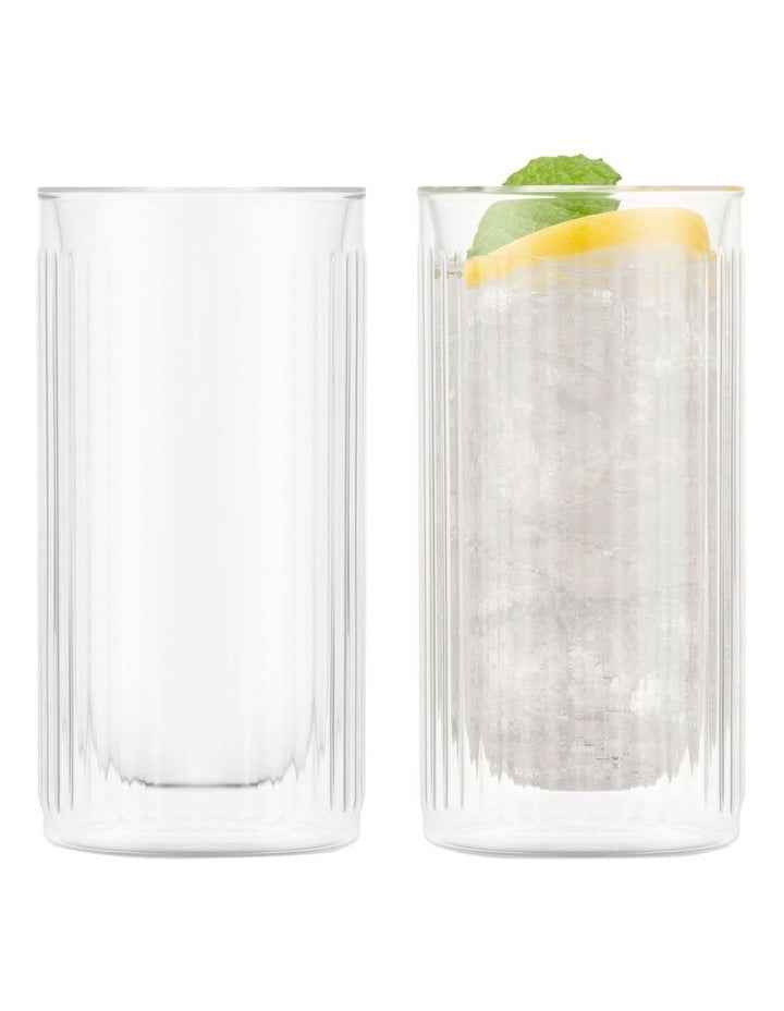 Douro Bar Double Wall Gin and Tonic 300ml Set of 2 in Clear