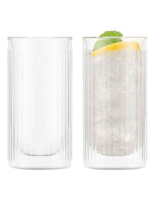 Douro Bar Double Wall Gin and Tonic 300ml Set of 2 in Clear