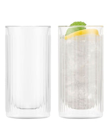 Douro Bar Double Wall Gin and Tonic 300ml Set of 2 in Clear