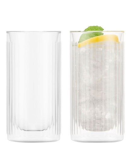 Douro Bar Double Wall Gin and Tonic 300ml Set of 2 in Clear