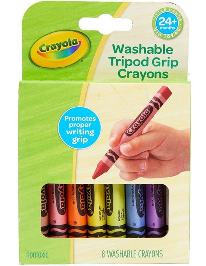 8ct Washable Tripod Grip Crayons