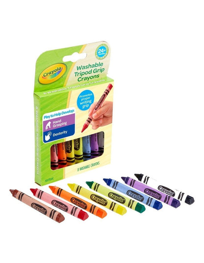 8ct Washable Tripod Grip Crayons