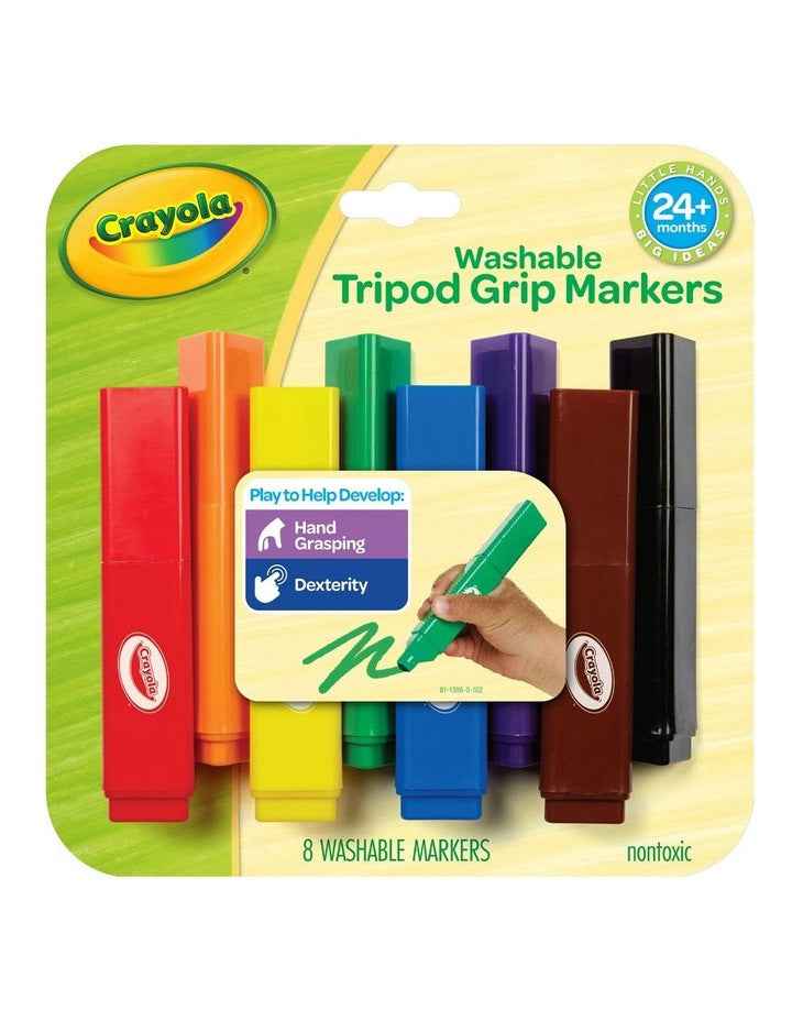 8ct Washable Tripod Grip Markers