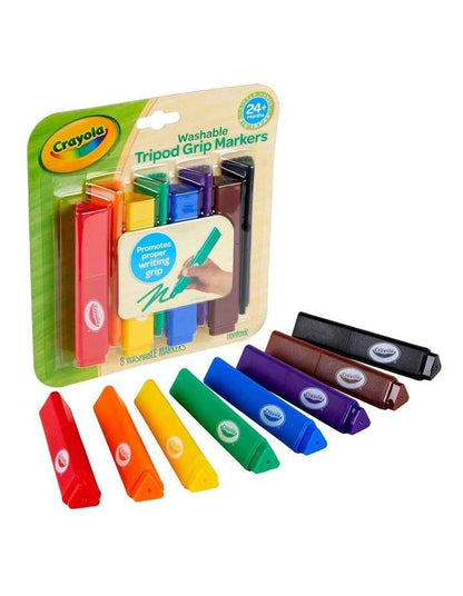 8ct Washable Tripod Grip Markers