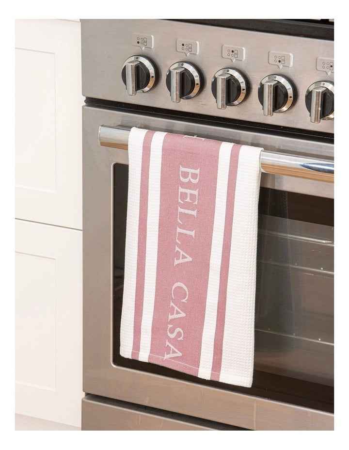 Bella Casa Kitchen Towel 2 Pack in Pale Pink