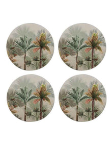 Hardboard Panama Round Coaster 4 Pack in Grey