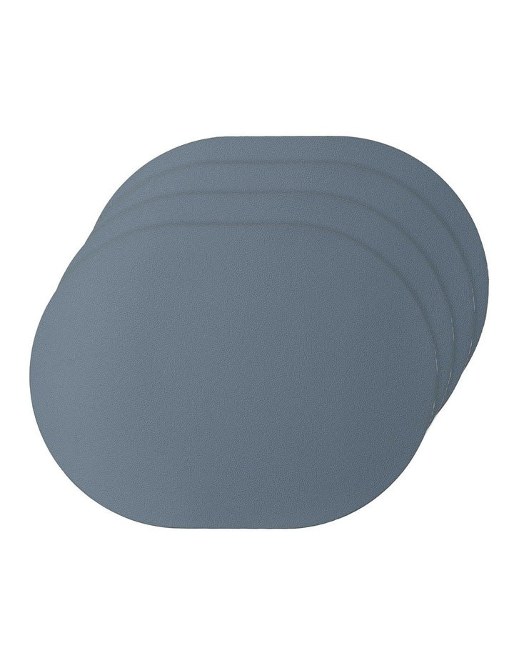 Hugo Oval Placemat 4 Pack in Steel