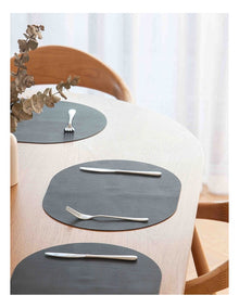 Hugo Oval Placemat 4 Pack in Steel