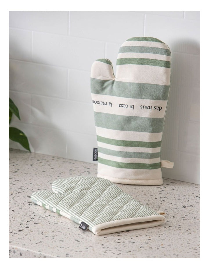 La Casa Oven Mitt 2 Pack in Leaf