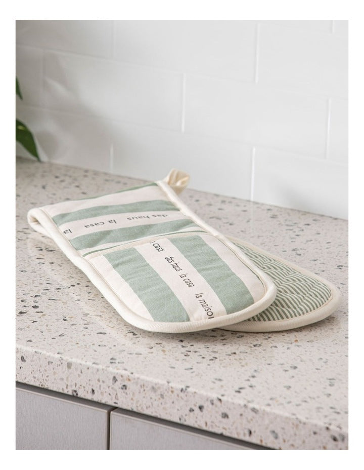 La Casa Double Oven Mitt in Leaf