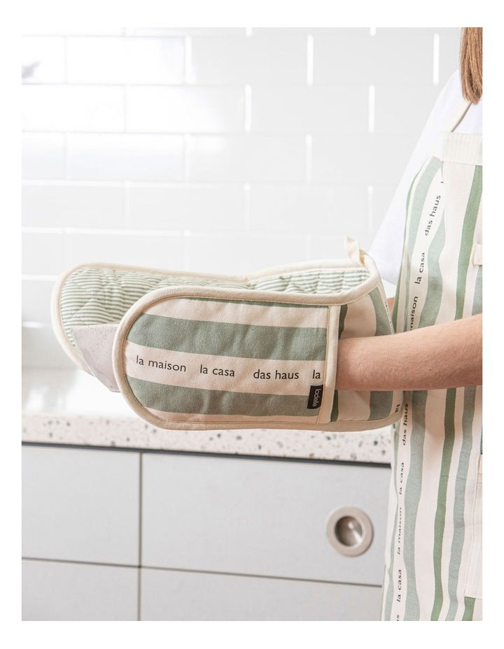 La Casa Double Oven Mitt in Leaf