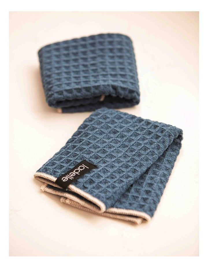 Mega Waffle Microfibre Discloth 30x30cm 3 Pack in Navy
