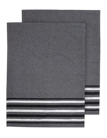 Lennox Stripe Kitchen Towel 2 Pack in Black