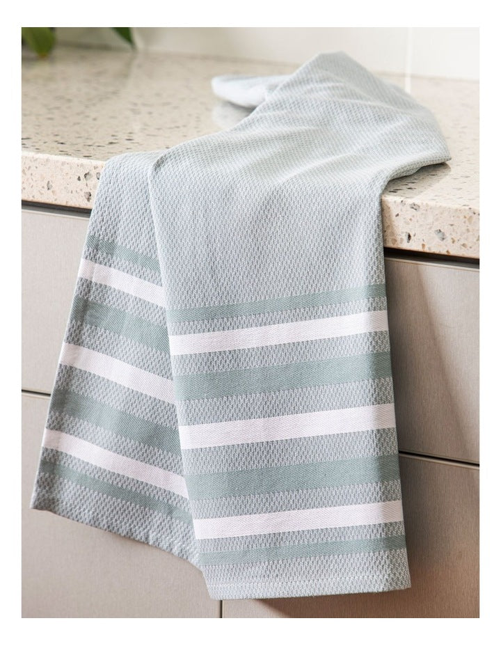 Lennox Stripe Kitchen Towel 2 Pack in Blue