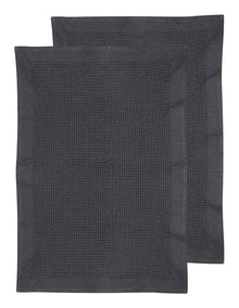 Ollie Waffle Kitchen Towel 2 Pack in Charcoal