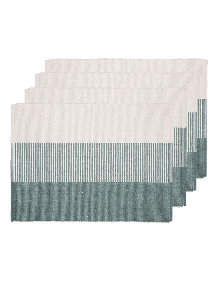 Harrison Ribbed Placemat 4 Pack in Green
