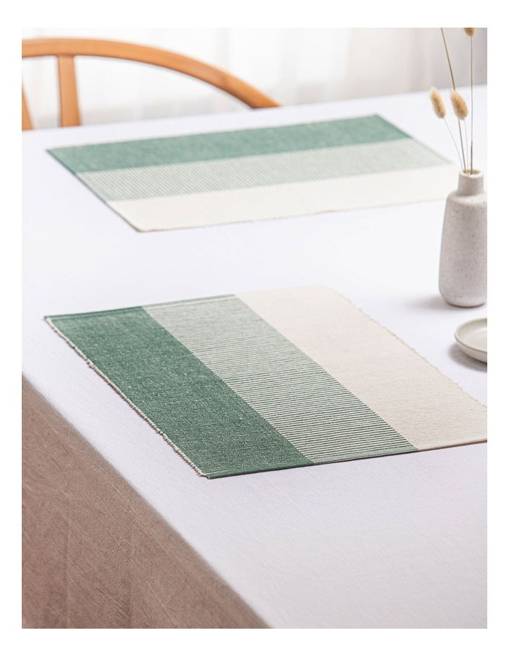Harrison Ribbed Placemat 4 Pack in Green