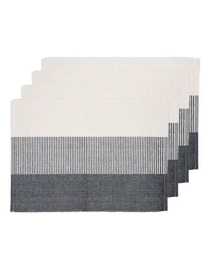 Harrison Ribbed Placemat 4 Pack in Charcoal