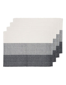 Harrison Ribbed Placemat 4 Pack in Charcoal