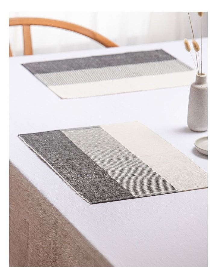 Harrison Ribbed Placemat 4 Pack in Charcoal
